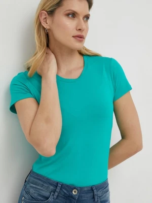 Patrizia Pepe T-shirt damski z wiskozą zielony