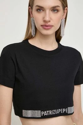 Patrizia Pepe t-shirt bawełniany damski kolor czarny 8M1613 J089