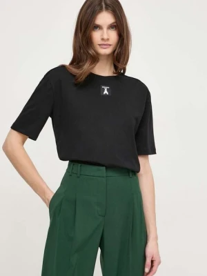 Patrizia Pepe t-shirt bawełniany damski kolor czarny 8M1612 J089