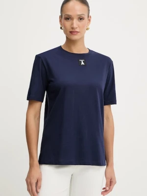 Patrizia Pepe t-shirt bawełniany damski kolor granatowy 8M1612 J089