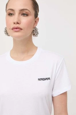 Patrizia Pepe t-shirt bawełniany kolor biały