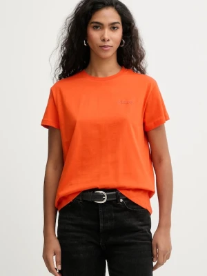Patrizia Pepe t-shirt bawełniany kolor pomarańczowy