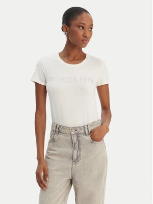 Patrizia Pepe T-Shirt CM1419/J013-W146 Biały Regular Fit