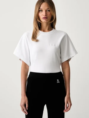 Patrizia Pepe T-shirt damski bawełniany biały