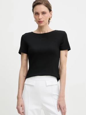 Patrizia Pepe t-shirt damski bawełniany z elastanem czarny