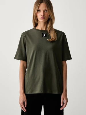 Patrizia Pepe T-shirt damski bawełniany zielony