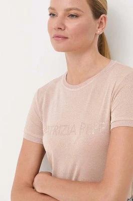 Patrizia Pepe t-shirt damski kolor beżowy