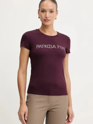 Patrizia Pepe t-shirt damski kolor bordowy CM1419 J013