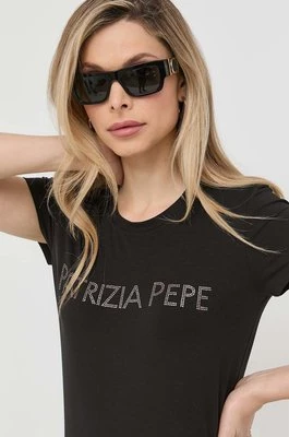 Patrizia Pepe t-shirt damski kolor czarny