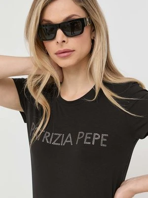 Patrizia Pepe t-shirt damski kolor czarny