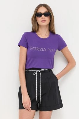 Patrizia Pepe t-shirt damski kolor fioletowy