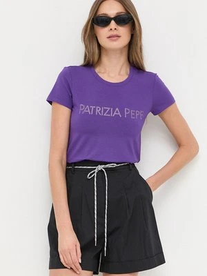 Patrizia Pepe t-shirt damski kolor fioletowy