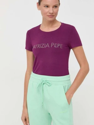 Patrizia Pepe t-shirt damski kolor fioletowy