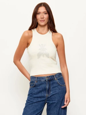 Patrizia Pepe Top | Cropped Fit beżowy