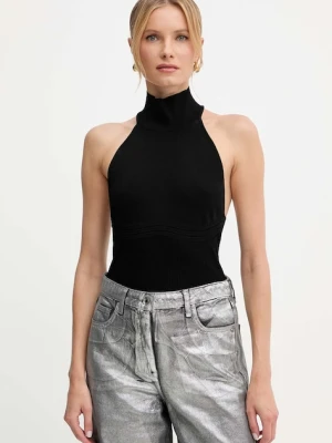 Patrizia Pepe top damskie kolor czarny z golfem 8K0310 K274