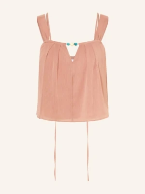 Patrizia Pepe Top Z Kamieniami Ozdobnymi braun