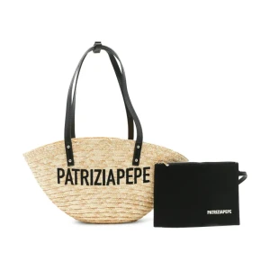 Patrizia Pepe Torba plażowa + saszetka | z dodatkiem skóry