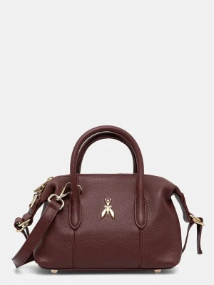 Patrizia Pepe torebka crossbody damska skórzana bordowy