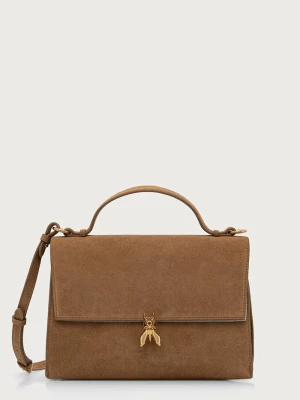 Patrizia Pepe torebka crossbody damska zamszowa beżowy