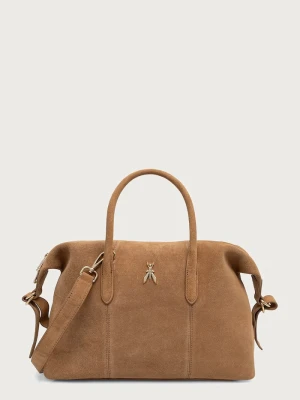 Patrizia Pepe torebka crossbody damska zamszowa brązowy