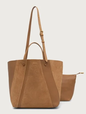 Patrizia Pepe torebka shopper damska skórzana brązowy