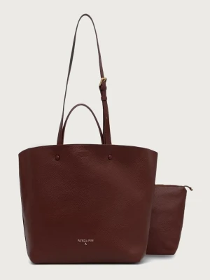 Patrizia Pepe torebka shopper damska skórzana brązowy