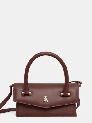 Patrizia Pepe torebka skórzana kolor pomarańczowy