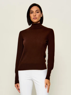 Patrizia Pepe Wełniany półgolf | Slim Fit brązowy