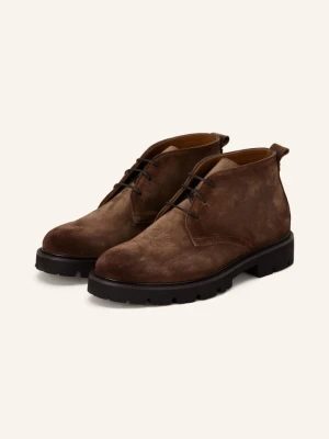 Paul Buty Sznurowane beige CIEMNOBRĄZOWY