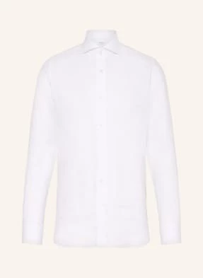 Paul Koszula Z Lnu Slim Fit weiss