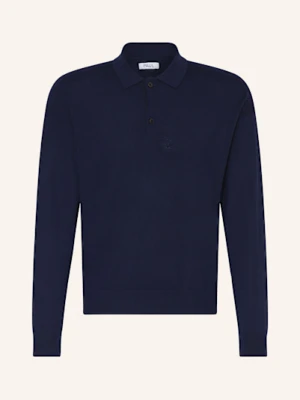 Paul Koszulka Polo Z Dzianiny Z Wełny Merino blau GRANATOWY
