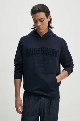 Paul&Shark bluza męska kolor granatowy z kapturem z aplikacją 14311879