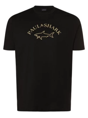 Paul & Shark Koszulka męska - duże rozmiary Mężczyźni Bawełna czarny nadruk,