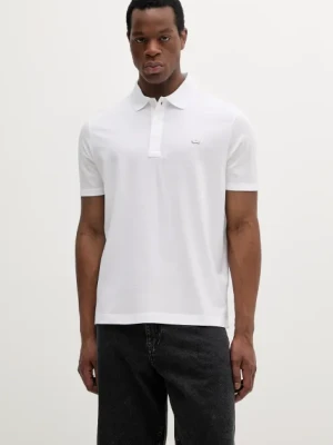Paul&Shark polo bawełniane męski kolor biały gładki 25411232