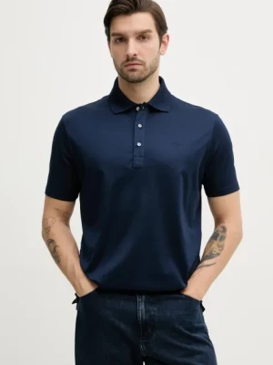 Paul&Shark polo bawełniane męski kolor granatowy gładki 25411239