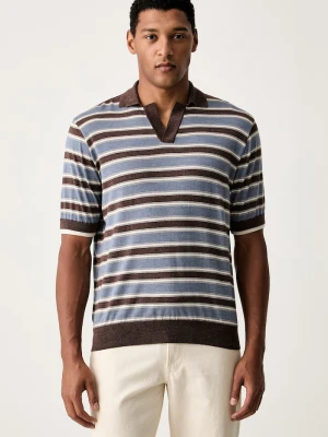 Paul&Shark polo swetrowe męskie z wełną niebieski