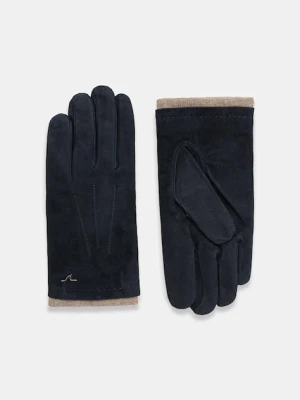 Paul&Shark rękawiczki zamszowe męskie kolor granatowy 14317200