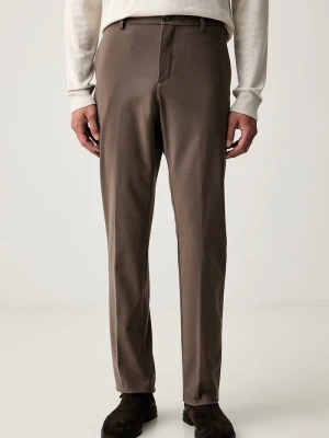 Paul&Shark spodnie chinos męskie z modalem brązowy
