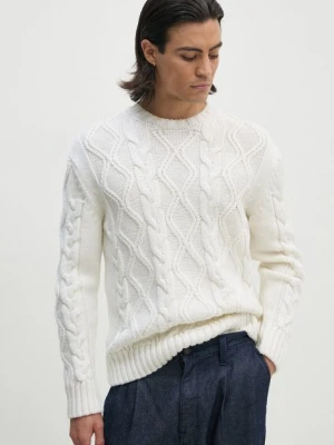 Paul&Shark sweter wełniany męski kolor beżowy ciepły 14311084