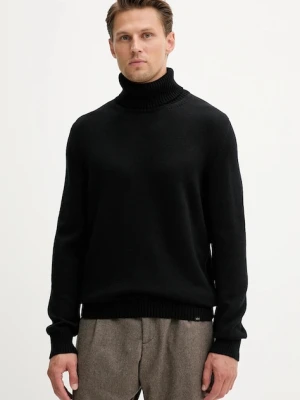 Paul&Shark sweter wełniany męski kolor czarny z golferm 15311064