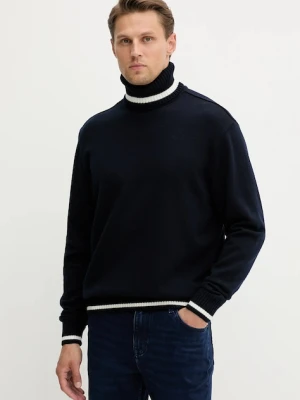 Paul&Shark sweter wełniany męski kolor granatowy lekki z golferm 15311088