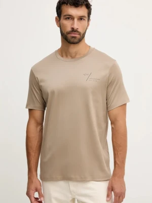 Paul&Shark t-shirt bawełniany Knitwear męski kolor beżowy z nadrukiem 15311622