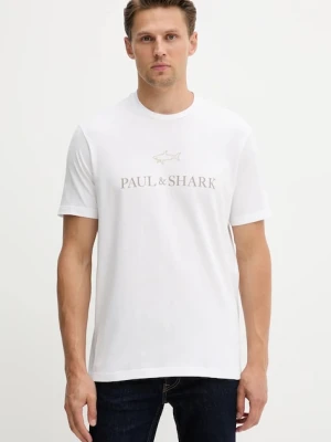 Paul&Shark t-shirt bawełniany Knitwear męski kolor biały z aplikacją 15311629