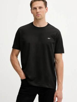 Paul&Shark t-shirt bawełniany Knitwear męski kolor czarny gładki 99311005