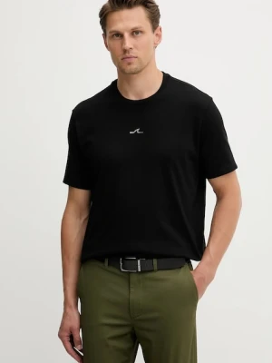 Paul&Shark t-shirt bawełniany Knitwear męski kolor czarny z nadrukiem 15311639