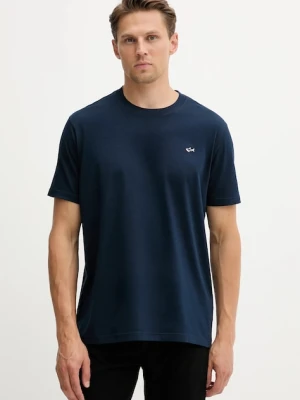 Paul&Shark t-shirt bawełniany Knitwear męski kolor granatowy gładki 99311005