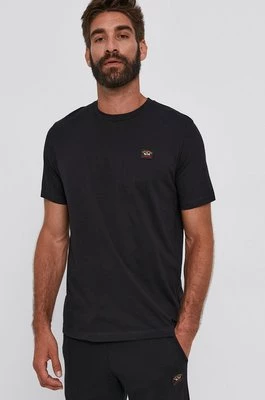 Paul&Shark T-shirt bawełniany kolor czarny gładki