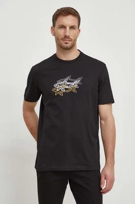 Paul&Shark t-shirt bawełniany męski kolor czarny z nadrukiem 24411041