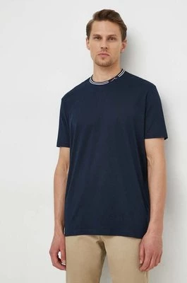 Paul&Shark t-shirt bawełniany męski kolor granatowy gładki 24411012