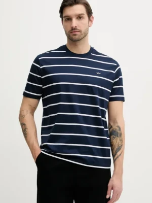 Paul&Shark t-shirt bawełniany męski kolor granatowy wzorzysty 25411018